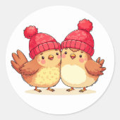Prachtige Kerst stickers vogels (Voorkant)