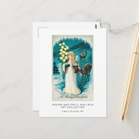 Prachtige kerstangel  feestdag kunst briefkaart (Voorkant / Achterkant in situ)