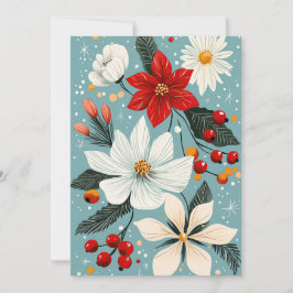 Prachtige kerstbloemen feestdagenkaart