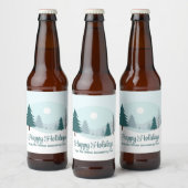 Prachtige kerstbomen Winterfeest Bier Etiket (Flessen)