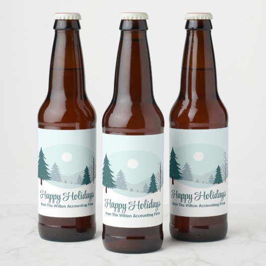Prachtige kerstbomen Winterfeest Bier Etiket (Flessen)