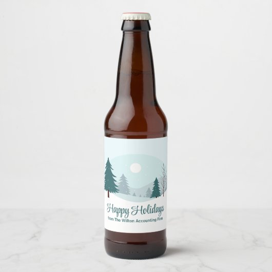 Prachtige kerstbomen Winterfeest Bier Etiket (Voorkant)