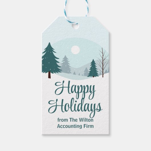 Prachtige kerstbomen Winterfeest Cadeaulabel (Voorkant)