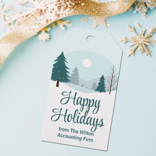 Prachtige kerstbomen Winterfeest Cadeaulabel