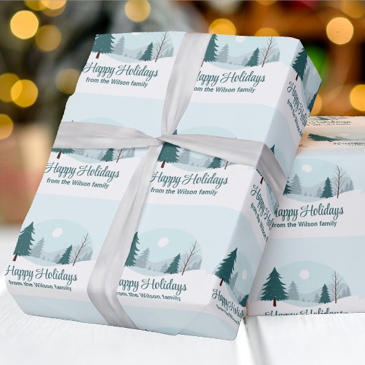 Prachtige kerstbomen Winterfeest Cadeaupapier
