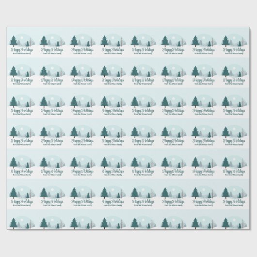 Prachtige kerstbomen Winterfeest Cadeaupapier (Vlak)