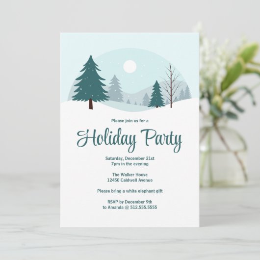 Prachtige kerstbomen Winterfeest Kaart (Staand voorkant)