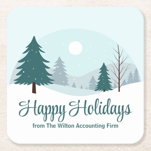 Prachtige kerstbomen Winterfeest Kartonnen Onderzetters (Voorkant)