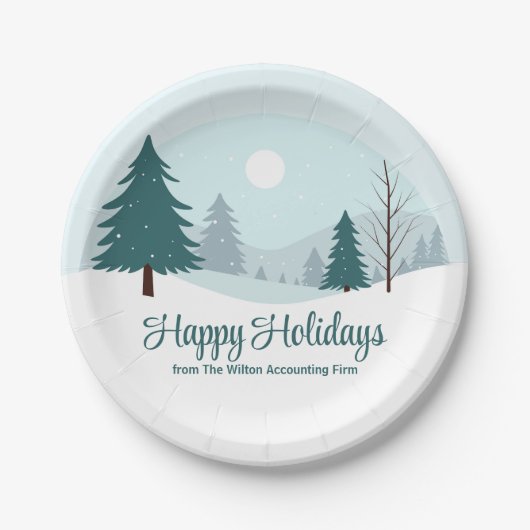 Prachtige kerstbomen Winterfeest Papieren Bordje (Voorkant)