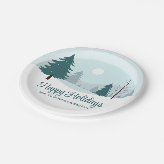 Prachtige kerstbomen Winterfeest Papieren Bordje (Gekanteld)