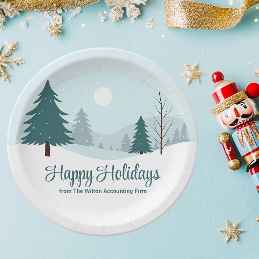 Prachtige kerstbomen Winterfeest Papieren Bordje