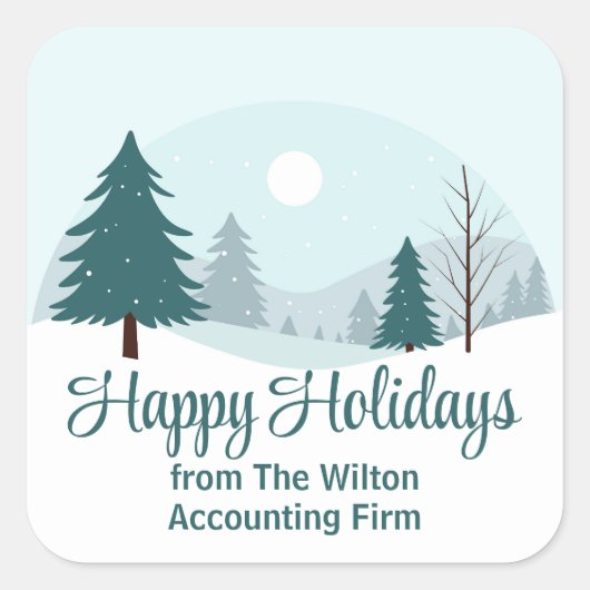 Prachtige kerstbomen Winterfeest Vierkante Sticker (Voorkant)