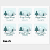 Prachtige kerstbomen Winterfeest Vierkante Sticker (Vel)