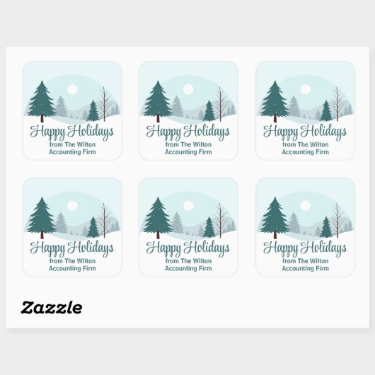 Prachtige kerstbomen Winterfeest Vierkante Sticker (Vel)