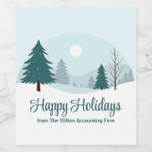 Prachtige kerstbomen Winterfeest Wijn Etiket (Enkel label)