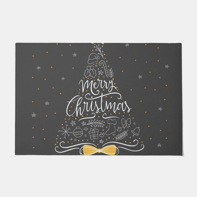 Prachtige kerstboom deurmat (Voorkant)