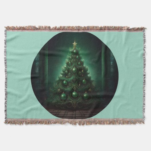 Prachtige kerstboom in barokstijl deken (Voorkant)