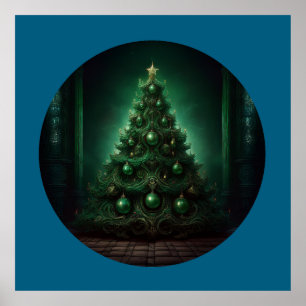 Prachtige kerstboom in barokstijl poster