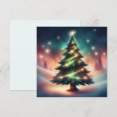 Prachtige kerstboom in het winterbos feestdagenkaart (Voorkant / Achterkant)