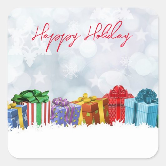 Prachtige kerstcadeautjes vierkante sticker (Voorkant)