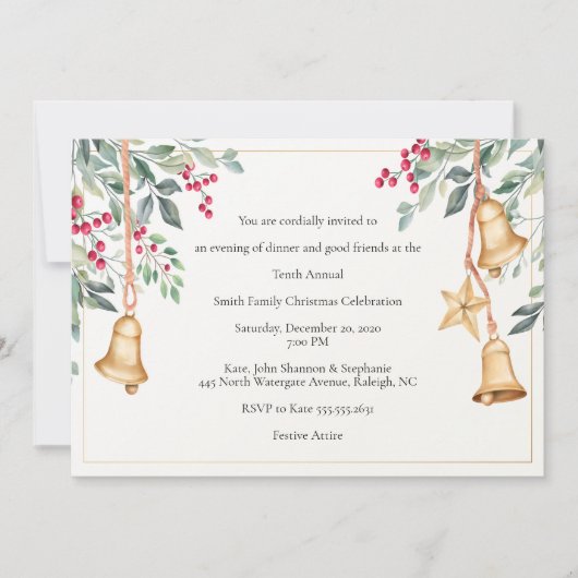 Prachtige kerstfeestdag met de hand kaart (Voorkant)