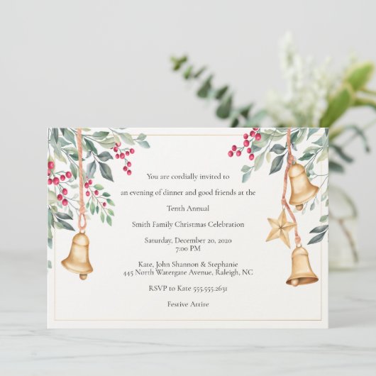 Prachtige kerstfeestdag met de hand kaart (Staand voorkant)