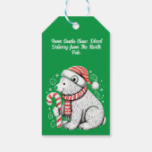 Prachtige kerstkaars en Polar Beer Cadeaulabel (Achterkant)