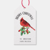 Prachtige kerstkardinaal, speciaal geschept Label Cadeaulabel (Voorkant)