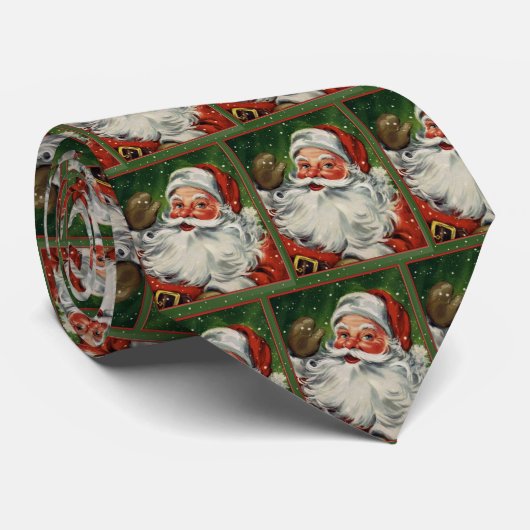 Prachtige  kerstman op groen stropdas (Opgerold)