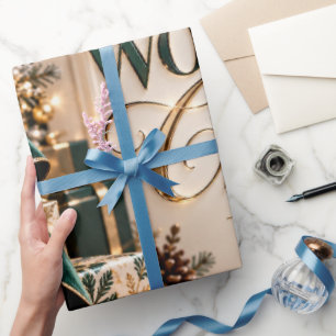 Prachtige Kerstmis Smaragd Goud Cadeaupapier