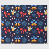 Prachtige kerstpatronen Verpakkingspapier Cadeaupapier (Vlak)