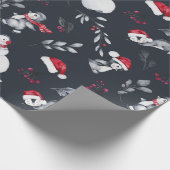 Prachtige kerstpinguïns — Verpakkingspapier Cadeaupapier (Hoek)