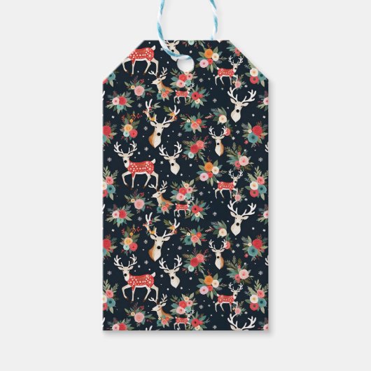 Prachtige kerstrendierbloem cadeaulabel (Voorkant)