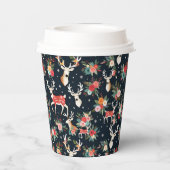 Prachtige kerstrendierbloem papieren bekers (Achterkant)