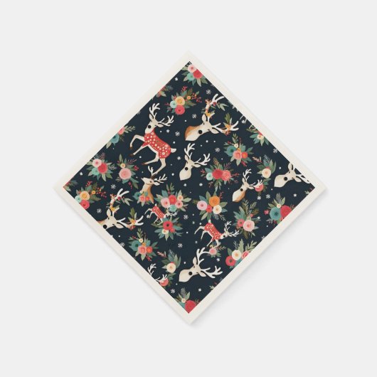 Prachtige kerstrendierbloem servet (Hoek)