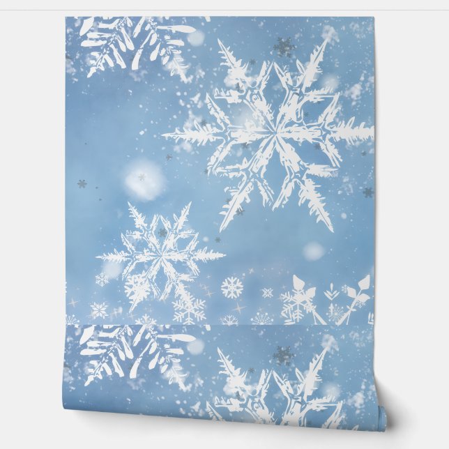 Prachtige Kerstsneeuw Behang (Afrollen)