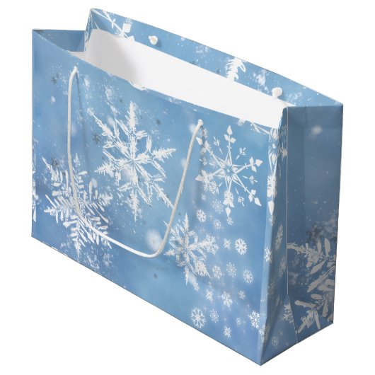 Prachtige Kerstsneeuw Groot Cadeauzakje (Voorkant Gekanteld)