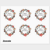 Prachtige kerststickers krans ronde sticker (Vel)