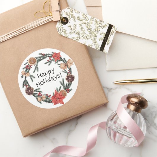 Prachtige kerststickers krans ronde sticker (Geschenken)
