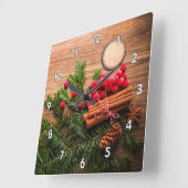 Prachtige kerstvakantie scène vierkante klok (Hoek)