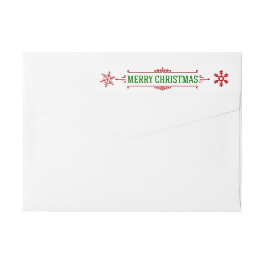 Prachtige kerstvakantie wrap rond label (Achterkant)