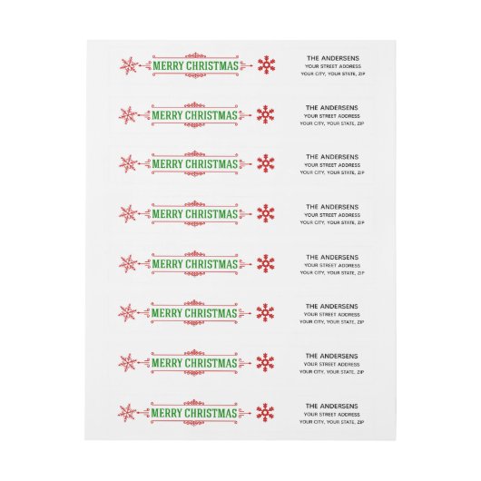 Prachtige kerstvakantie wrap rond label (Vel)
