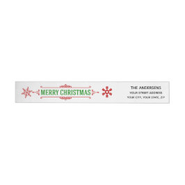 Prachtige kerstvakantie wrap rond label