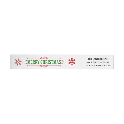 Prachtige kerstvakantie wrap rond label (Individueel)