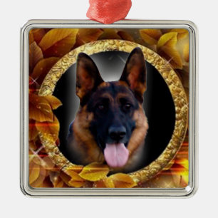 Prachtige kerstversiering van de Duitse herder She Metalen Ornament