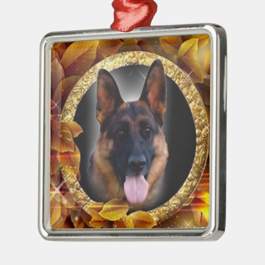 Prachtige kerstversiering van de Duitse herder She Metalen Ornament (Links)