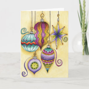 Prachtige kerstversieringen van glas feestdagen kaart