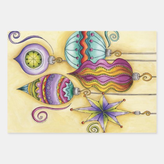 Prachtige kerstversieringen van glas inpakpapier vel (Voorkant 3)