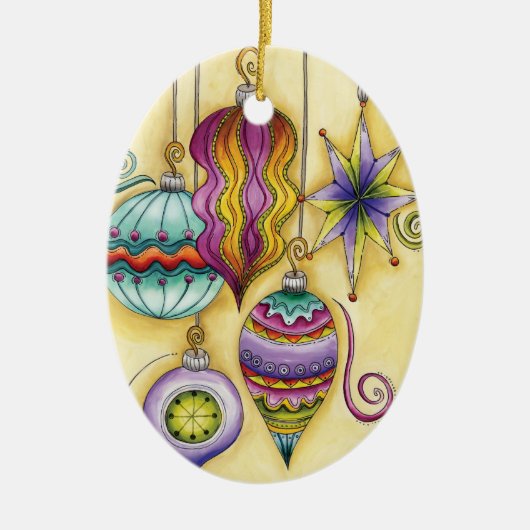 Prachtige kerstversieringen van glas keramisch ornament (Voorkant)