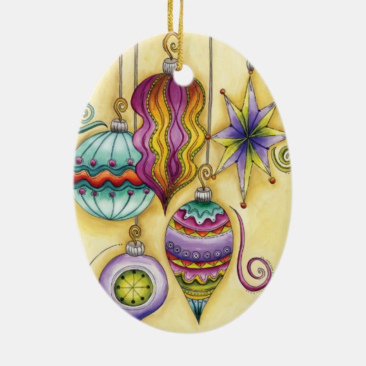 Prachtige kerstversieringen van glas keramisch ornament (Achterkant)